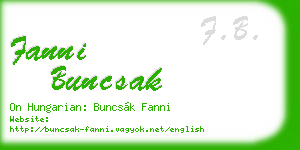 fanni buncsak business card